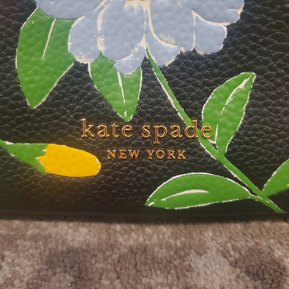 Kate Spade Sam Floral Embossed Pebble Leather Shoulder Bag - Picture 4 of 7